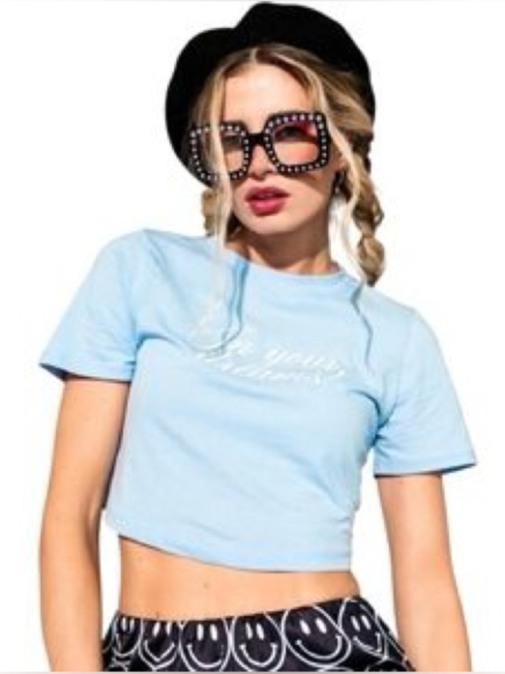 NWT Dressed in LALA In Your Dreams Tee Cropped T-Shirt Size L